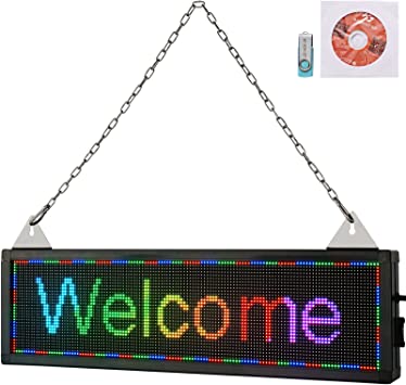 Photo 2 of VEVOR LED Scrolling Sign, 21" x 6" WiFi & USB Control, Full Color P4 Programmable Display