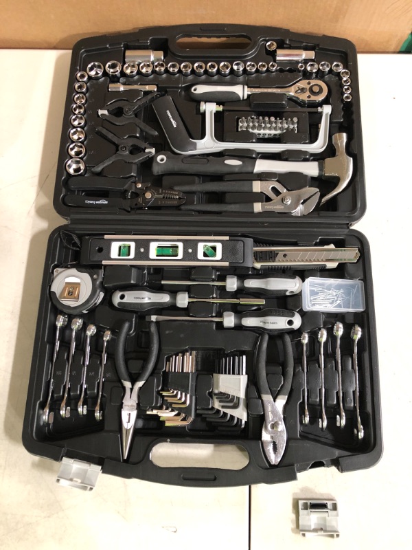 Photo 3 of Amazon Basics 173-Piece General Household Home Repair and Mechanic's Hand Tool Kit Set