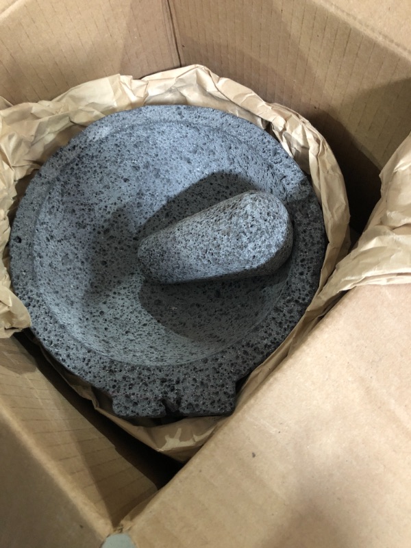 Photo 1 of  9 inch Molcajete Mortar and Pestle with Pig Design