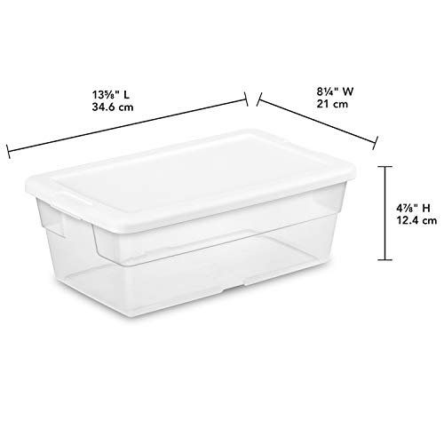 Photo 1 of (2) Sterilite 6 Quart/5.7 Liter Storage Box, White Lid with Clear Base *FOR PARTS*
