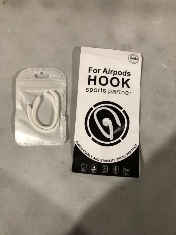 Photo 2 of AirPods Ear Hooks Compatible with Apple AirPods 1, 2, 3, Pro and Pro 2, ICARERSPACE Anti-Slip Sports Ear Hooks for AirPods 1, 2, 3, Pro and Pro 2 - White