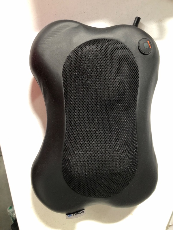 Photo 1 of Zyllion Shiatsu Back and Neck Massager - 3D Kneading Deep Tissue Massage Pillow with Heat for Muscle Pain Relief, Chairs and Cars - Black (ZMA-13-BK)