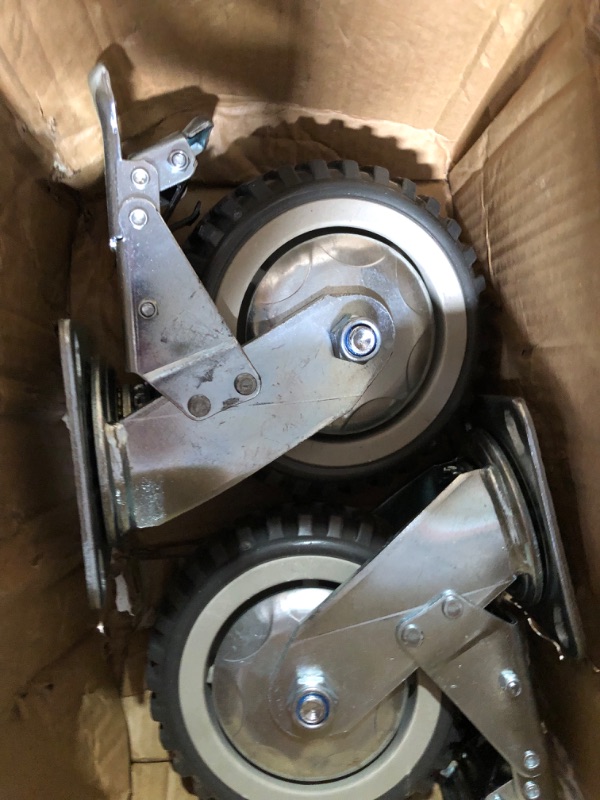 Photo 3 of 6" Heavy Duty Caster Wheels Set of 4 Load 2200lbs Premium Rubber No Noise Casters Wheels 