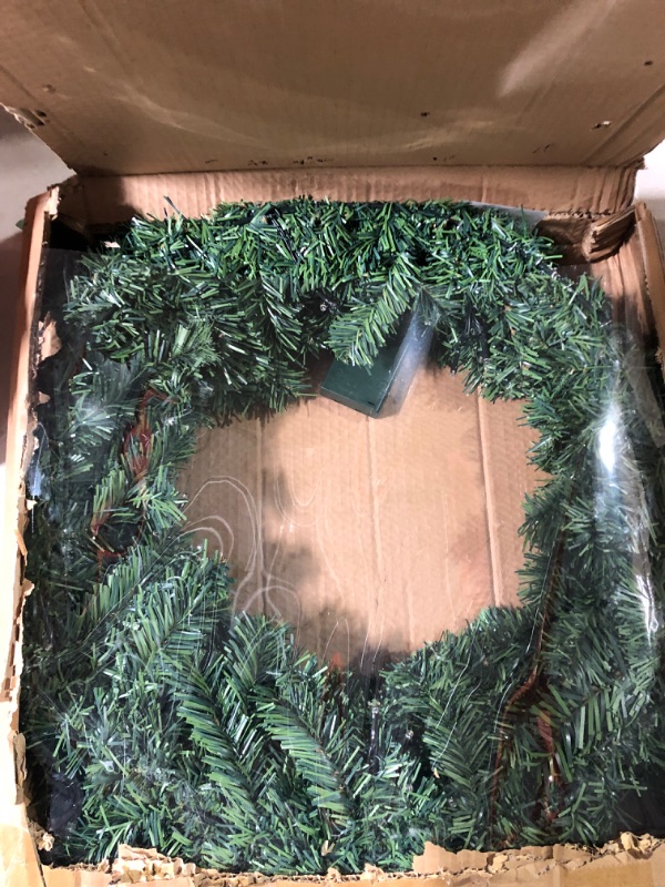 Photo 2 of 24" LED Super Thick Prelit Artificial Christmas Wreath with Lights