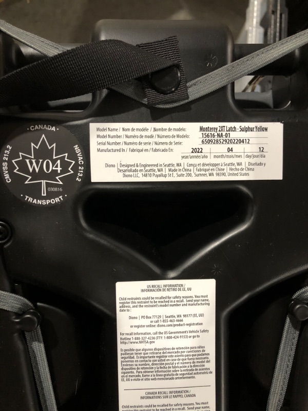 Photo 3 of Diono Monterey 2XT Latch 2 in 1 High Back Booster Car Seat