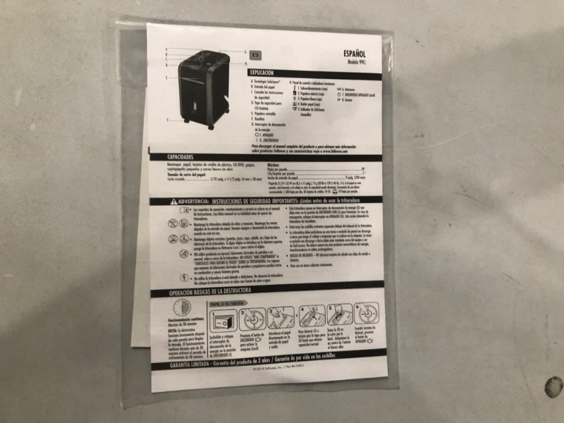 Photo 7 of *NEW* Fellowes Powershred 18-Sheet Capacity, 100% Jam Proof Cross-Cut Paper Shredder, Black/Gray 