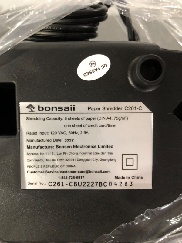 Photo 2 of Bonsaii Paper Shredder for Home Use, 8-Sheet Crosscut Shredder Shred Credit