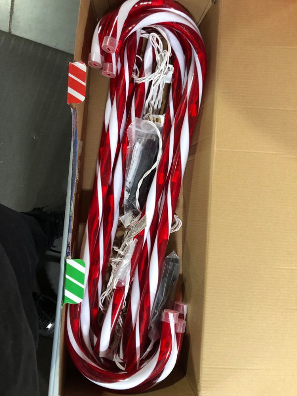 Photo 2 of 22" Christmas Candy Cane Lights - 10 Pack Christmas Pathway Markers