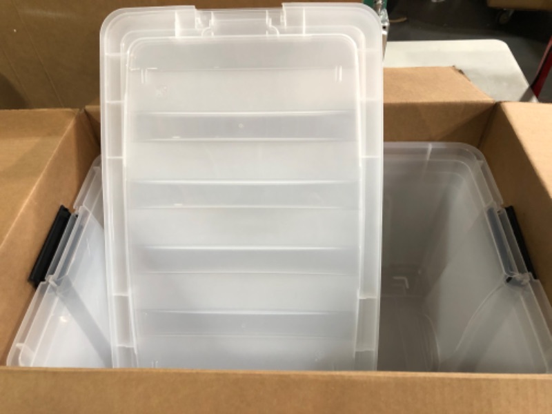 Photo 2 of [DAMAGE] IRIS USA 40 Qt. Plastic Storage Bin - 4pk