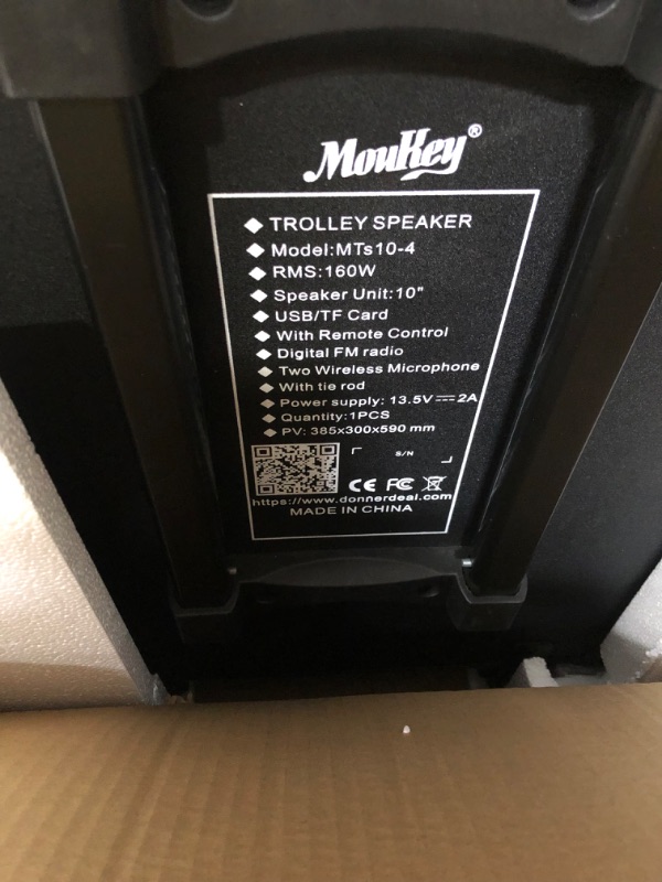 Photo 4 of [USED] Moukey Karaoke Machine, 10'' Big Subwoofer