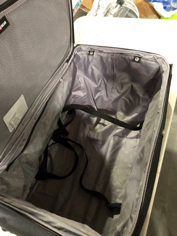 SwissGear Sion Softside Expandable Roller Luggage, Black, CheckedLarge