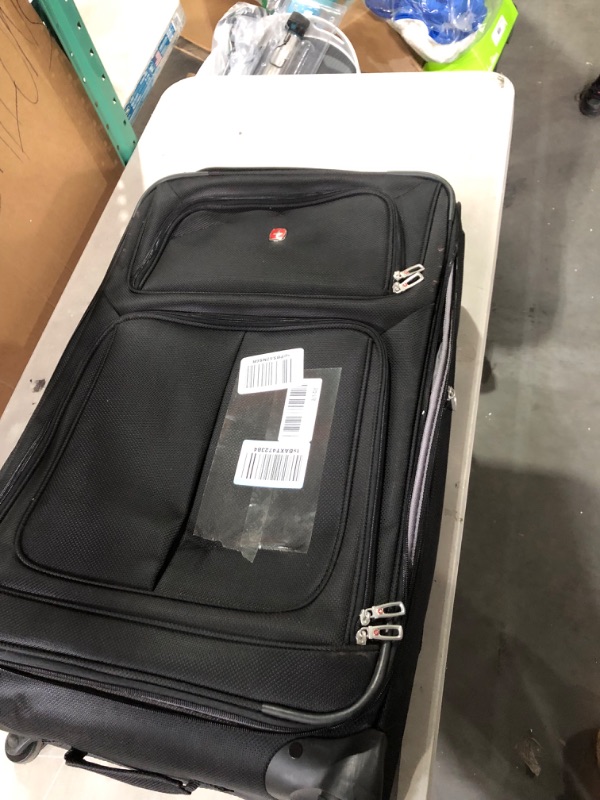 SwissGear Sion Softside Expandable Roller Luggage, Black, CheckedLarge