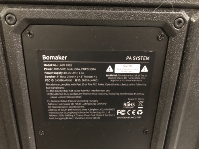 Photo 4 of [USED] 600W Portable PA System Outdoor Speaker