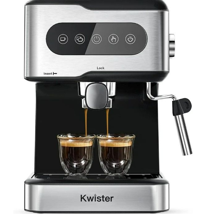 Photo 1 of (Used) Kwister Espresso Machine 20 Bar Espresso Coffee Maker, 50 OZ Removable Water Tank, Stainless Steel
