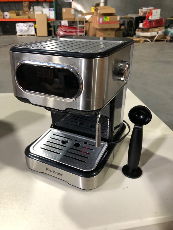 Photo 1 of (Used) Kwister Espresso Machine 20 Bar Espresso Coffee Maker, 50 OZ Removable Water Tank, Stainless Steel
