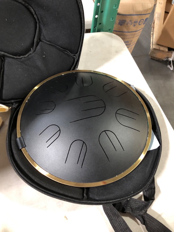 Photo 6 of ***SEE NOTESASTEMAN Steel Tongue Drum 14 inches, BLACK AND GOLD  