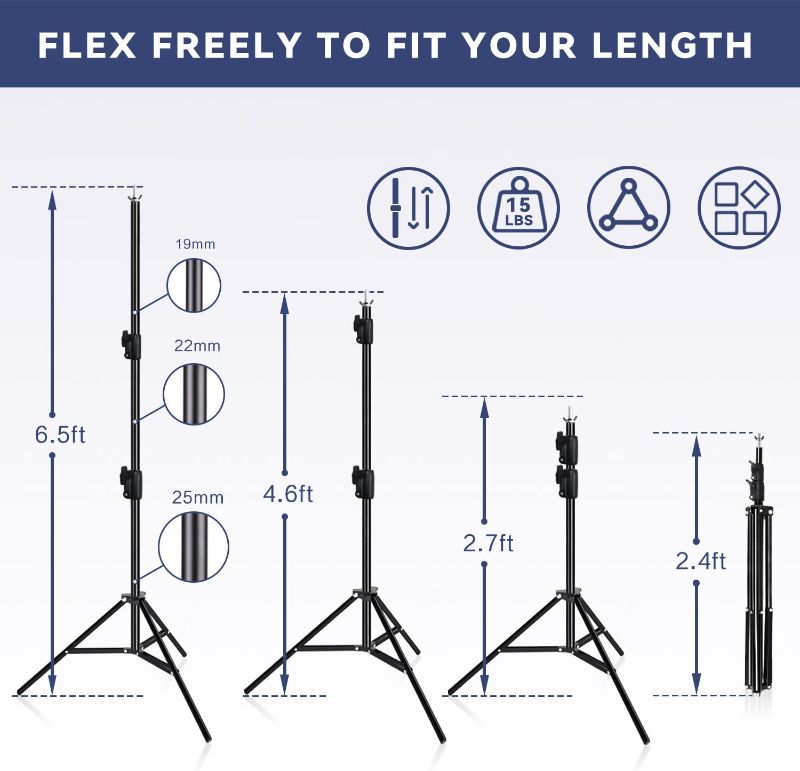 Photo 1 of Heavy Duty Backdrop Stand, IFKDNR Photo Backdrop Stand, 6.5ftx10ft Adjustable Background Stand for Birthday Parties, Photo Studio, Graduation Party, Wedding Thick Version 6.5*10ft