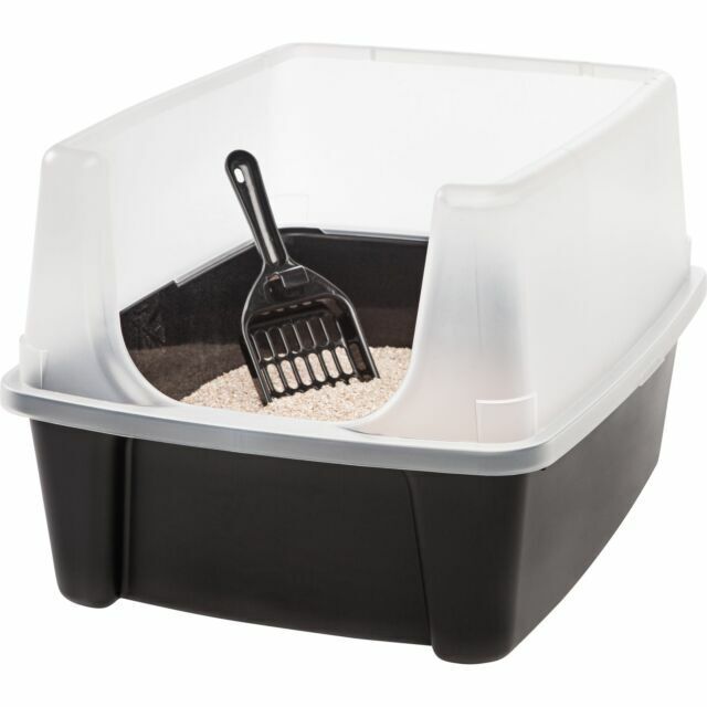 Photo 1 of  Cat Litter Pan with Shield and Scoop - Black - CLH-12