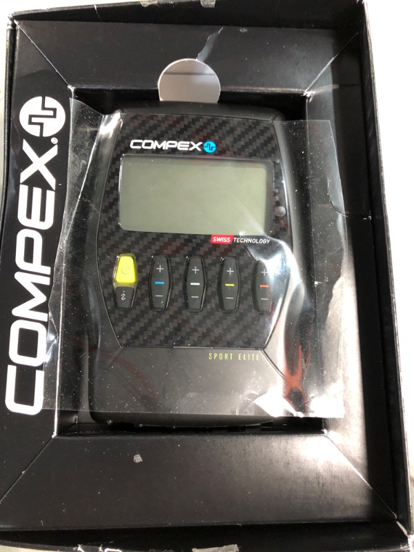 Photo 2 of Compex Sport Elite 2.0 Muscle Stimulator with TENS Bundle Kit: Muscle Stim, 12 Snap Electrodes, 10 Programs, Lead Wires, Battery, Case / 4 strength, 2 warm-up, 3 recovery, 