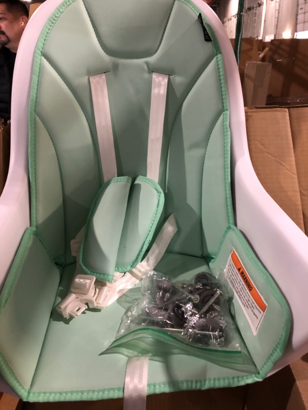 Photo 3 of Evolur Zoodle 2 in 1 High Chair, Modern Design, Toddler Chair, Removable Cushion, Adjustable Tray, Baby and Toddler, Mint