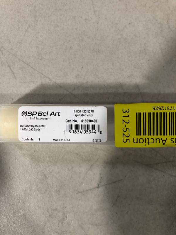 Photo 3 of SP Bel-Art, H-B DURAC Sp.Gr. 1.000/1.280 Calcium Chloride Salometer (B61809-0400)