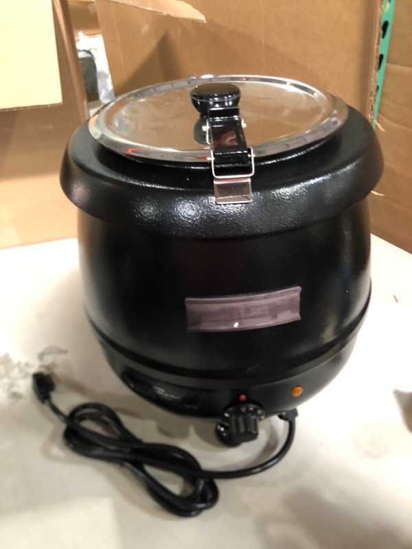 Photo 2 of Agkter Electric Soup Warmer With Spoon 10.5-Quart Black