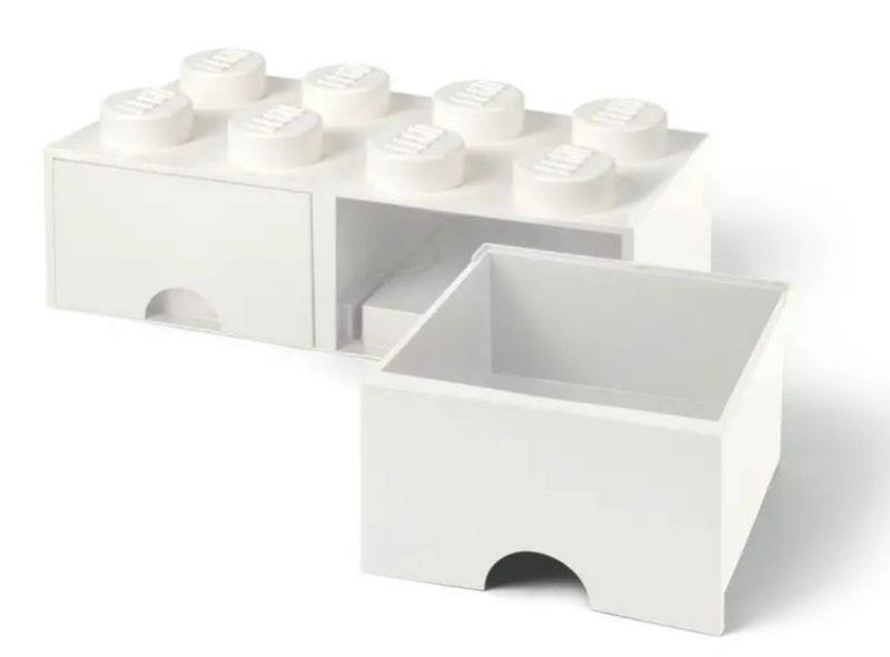 Photo 1 of 8-Stud Brick Drawer – White
