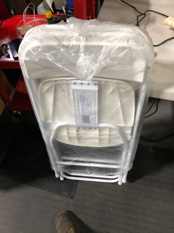 Photo 2 of Plastic Folding Chair, 800 lbs. Capacity, White 2