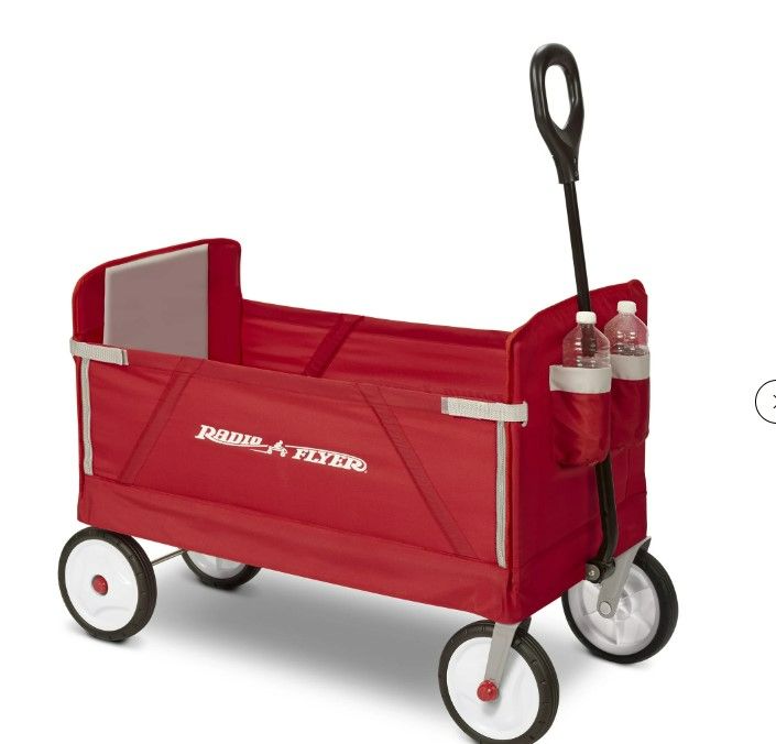 Photo 1 of **SEE NOTES**Radio Flyer, 3-in-1 EZ Fold Wagon, Padded Seat with Seat Belts, Red
