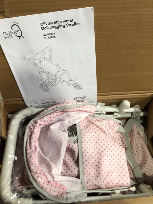 Photo 2 of **NEW** Olivia's Little World Baby Doll Jogging Stroller Polka Dots Princess Collection 