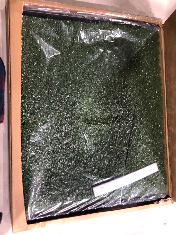 Photo 2 of Artificial Grass Puppy Pee Pad for Dogs and Small Pets - 20x25 Reusable 3-Layer Training Potty Pad with Tray