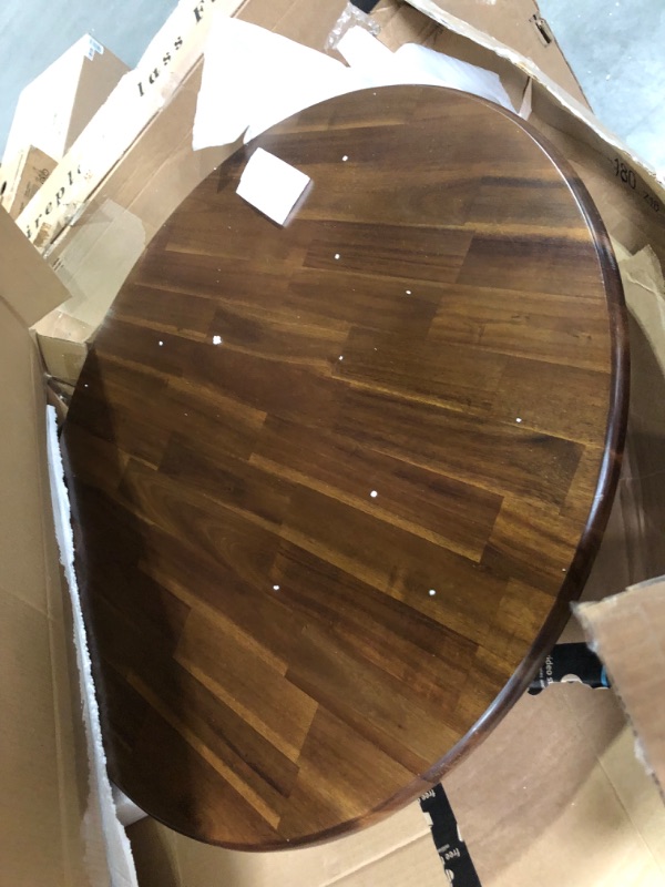 Photo 3 of ***SEE NOTES*** East West Furniture Wooden DLT-MAH-TP Dining Room Table Round Tabletop and 42 x 29.5-Mahogany Finish
