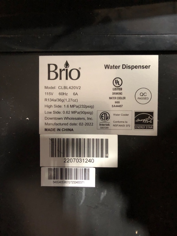 Photo 3 of *NON FUNCTIONAL* *SEE INFO* 
Brio Bottom Loading Water Cooler Water Dispenser