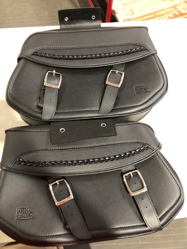 Photo 2 of kemimoto Synthetic Leather Motorcycle Saddlebags