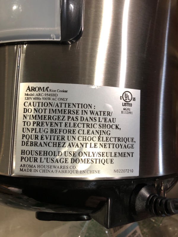 Photo 4 of *See Notes* Aroma Housewares ARC-954SBD Rice Cooker, 4-Cup Uncooked 2.5 Quart