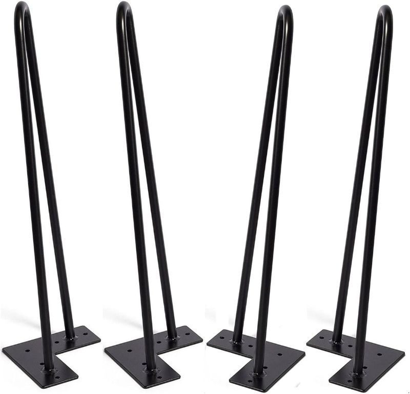 Photo 1 of *See Notes* Happybuy Hairpin Table Legs 18" Black Set of 2 Desk Legs