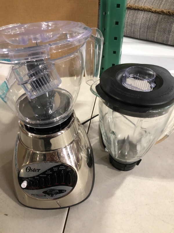 Photo 2 of *** SEE NOTES** Oster Core 16-Speed Blender with Glass Jar, Black, 006878. Brushed Chrome & 2-Slice Toaster with Advanced Toast Technology, Stainless Steel Brushed Chrome Blender + 2-Slice Toaster