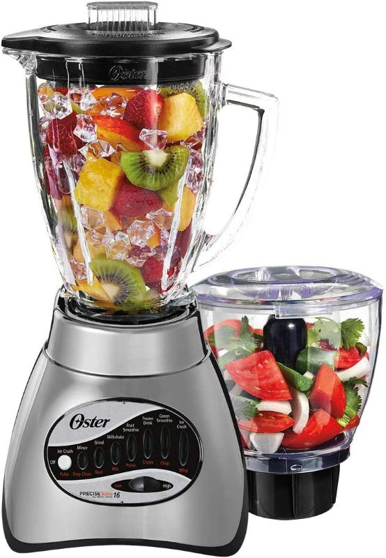 Photo 1 of *** SEE NOTES** Oster Core 16-Speed Blender with Glass Jar, Black, 006878. Brushed Chrome & 2-Slice Toaster with Advanced Toast Technology, Stainless Steel Brushed Chrome Blender + 2-Slice Toaster