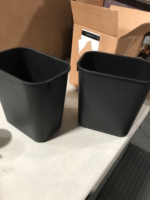 Photo 1 of AmazonCommercial 3 Gallon Commercial Office Wastebasket, Black, 2-Pack