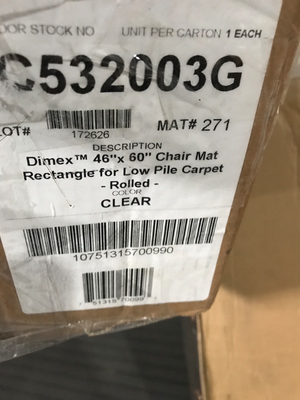 Photo 3 of Dimex 46"x 60" Clear Rectangle Office Chair Mat For Low Pile Carpet