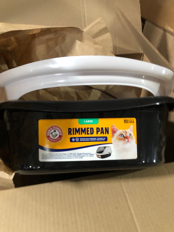 Photo 2 of Arm & Hammer Rimmed Wave Cat Litter Pan - Large Litter Box with Low Entry for Easy Access & High Rimmed Sides to Reduce Litter Scatter – For Single & Multi Cat Homes