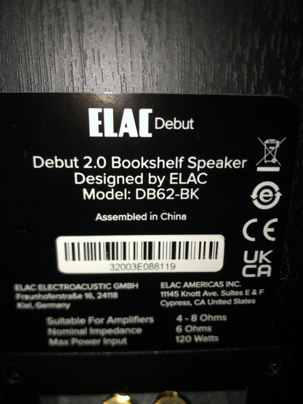 Photo 3 of ELAC Debut 2.0 B6.2 Bookshelf Speakers, Black (Pair) 