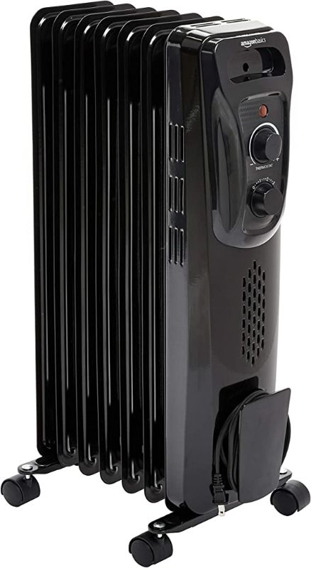 Photo 1 of Amazon Basics Indoor Portable Radiator Heater - Black