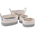 Photo 3 of  Storage Baskets Set of 4,Cotton Rope Woven Organizer Bins Foldable Decorative Basket 