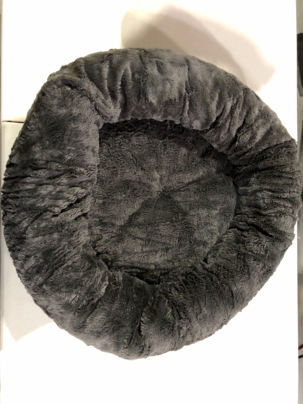 Photo 2 of Best Friends by Sheri The Original Calming Donut Cat and Dog Bed in Lux Fur Charcoal Mink