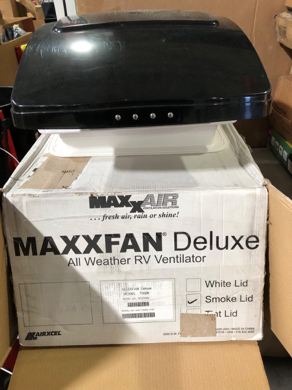 Photo 1 of Maxx Air 00-07500K MaxxFan Deluxe with Remote - Smoke