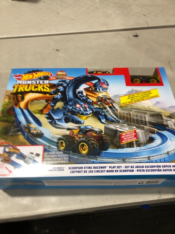 Photo 2 of Hot Wheels Monster Trucks Scorpion Raceway Boosted Set & Monster Truck