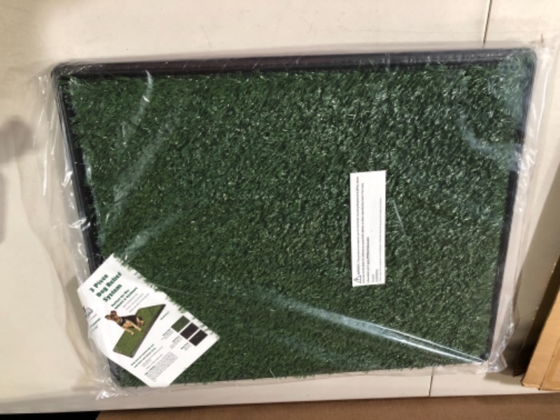 Photo 2 of Artificial Grass Puppy Pee Pad for Dogs and Small Pets - 20x25 Reusable 3-Layer Training Potty Pad with Tray