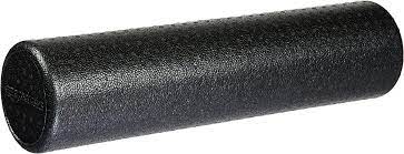 Photo 1 of Amazon Basics High-Density Round Foam Roller for Exercise, Massage, Muscle Recovery - 12", 18", 24", 36" Black 24-Inch Roller + Floor Mat, Black