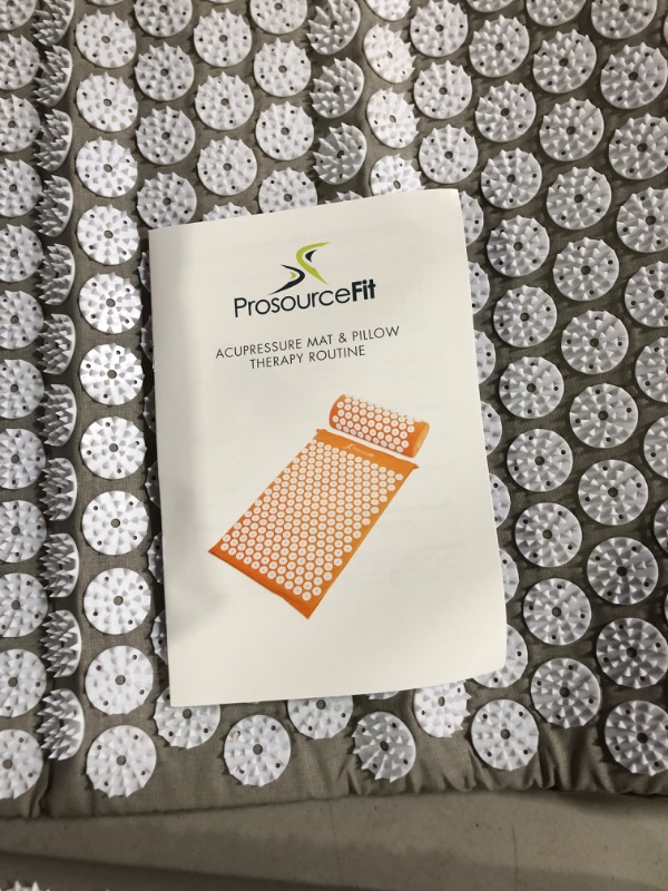 Photo 2 of Acupressure Mat and Pillow Set for Back/Neck Pain Relief Gray/White